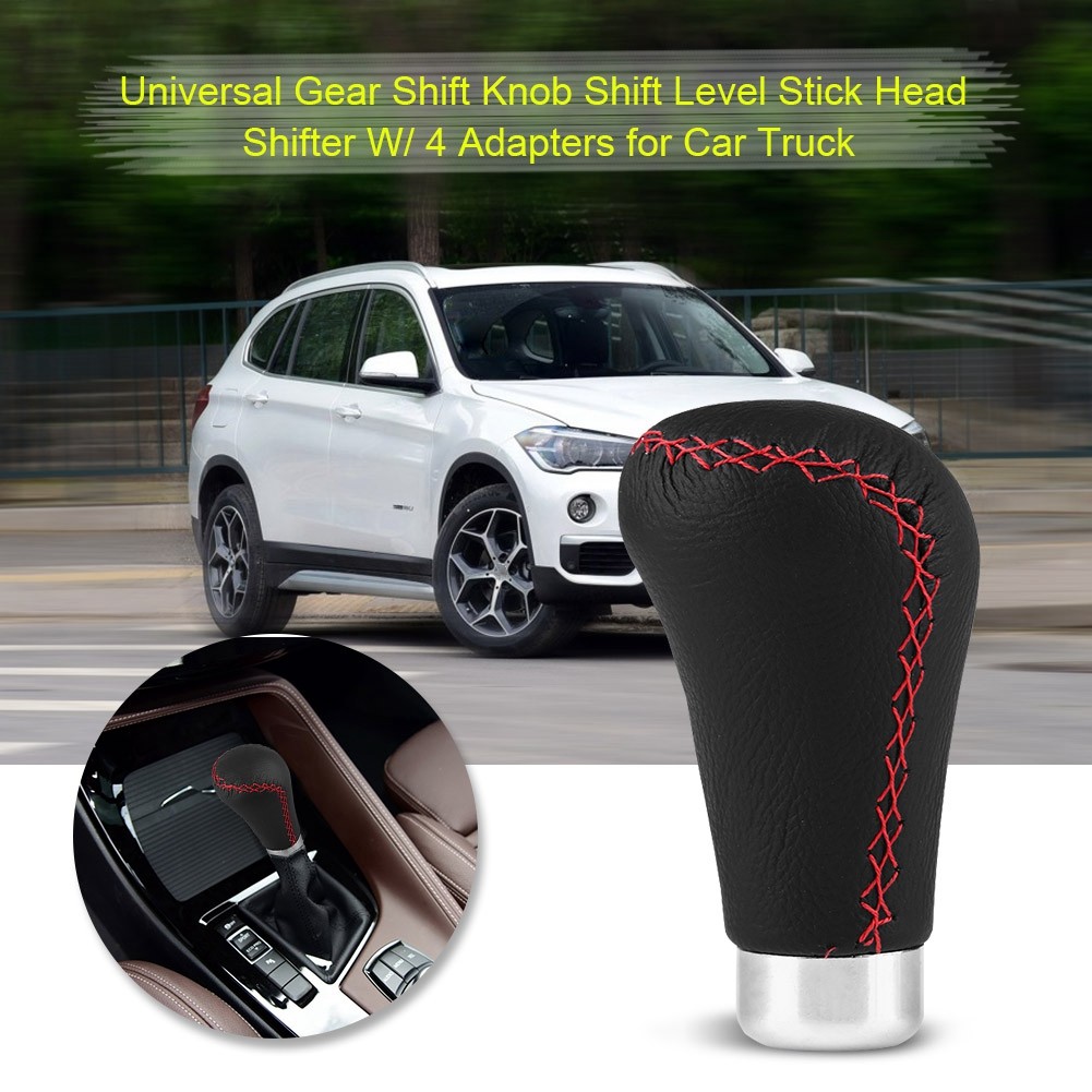 Universal Gear Shift Knob Level Stick Head Shifter W/ 4 Bộ điều hợp cho ô tô, xe tải