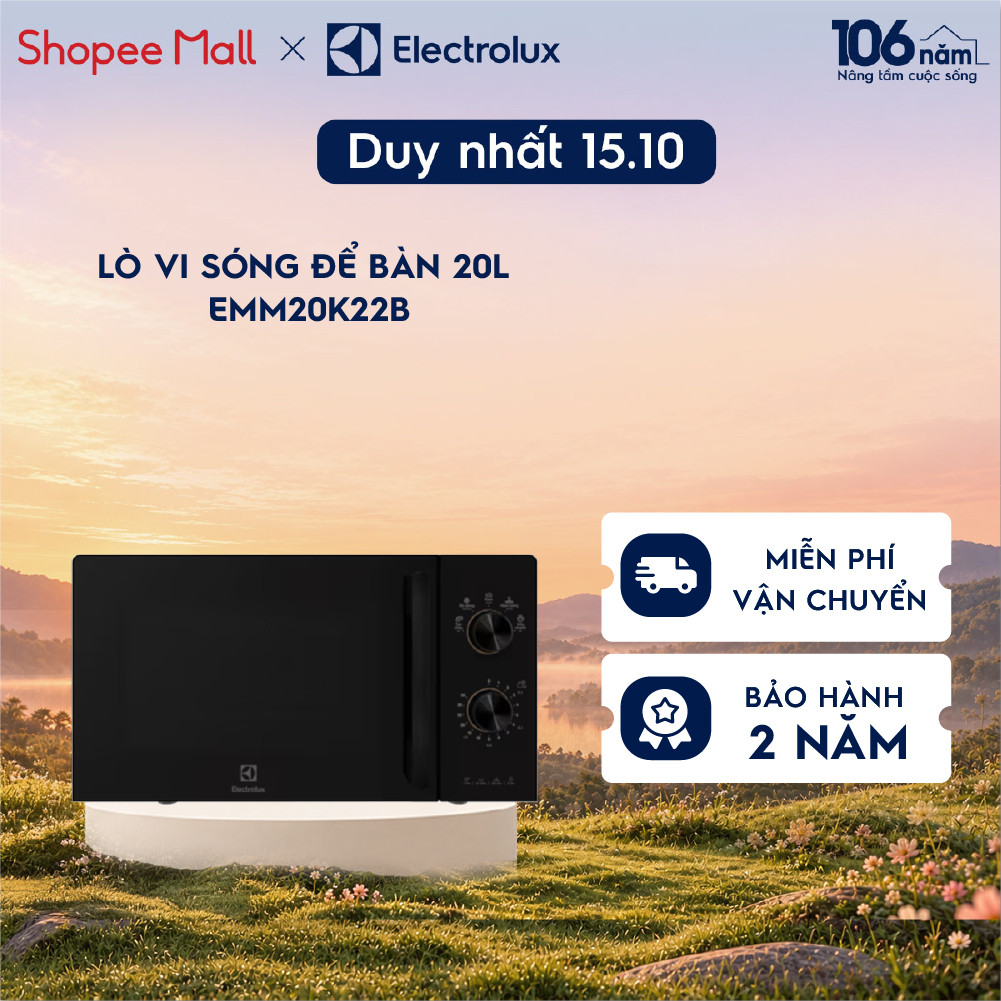 Lò vi sóng để bàn Electrolux UltimateTaste 300 20L - EMM20K22B - 5 mức công…