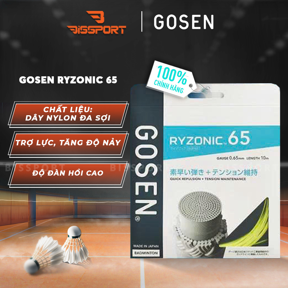Dây Cước Cầu Lông Gosen Ryzonic 65 Chính Hãng - Trợ Lực - Siêu Nhám - Tiếng Vang Lớn - Siêu Mảnh - G