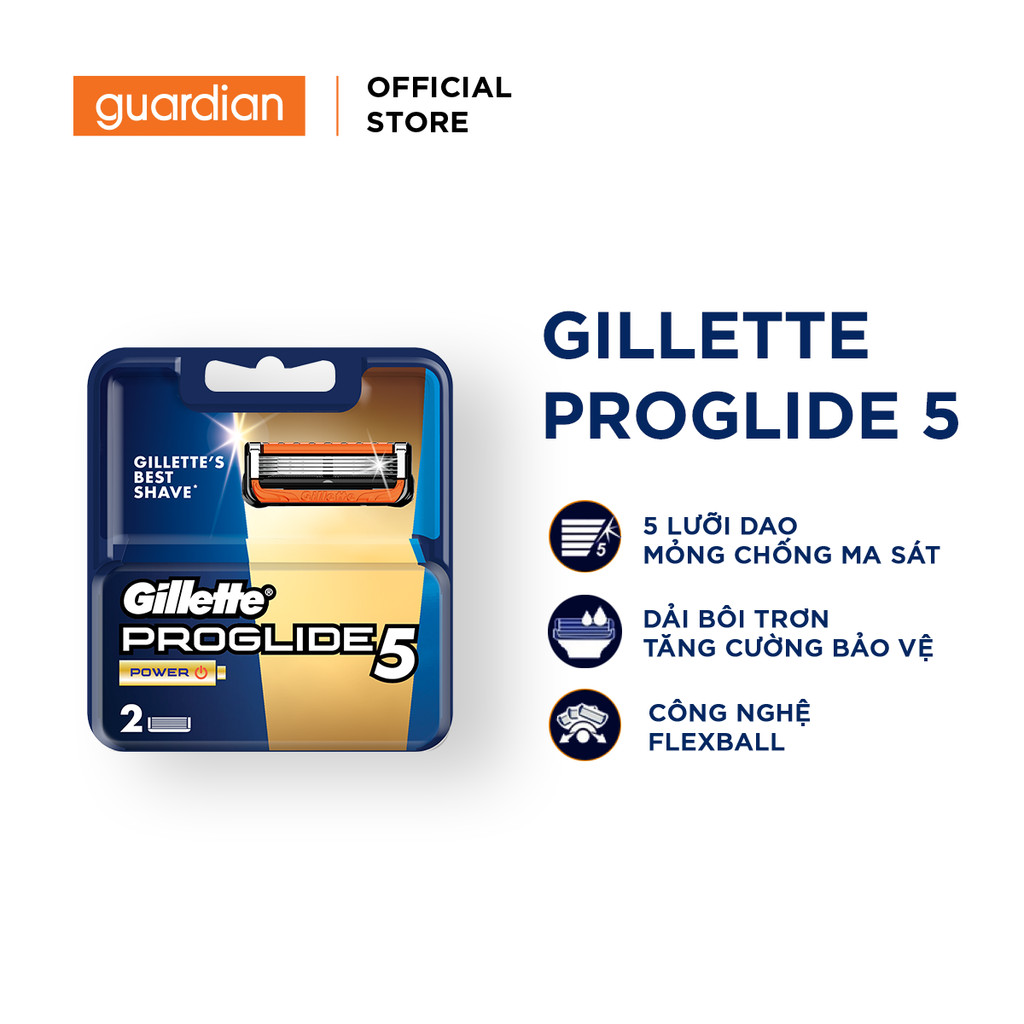 Lưỡi Dao Cạo Râu Gillette Fusion Proglide Power - Hộp 2 Lưỡi