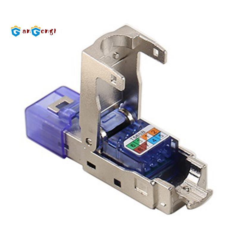Đầu nối CAT8 RJ45 Cắm không có công cụ uốn CAT8 40Gbps 50U Cáp mạng được bảo vệ bằng hợp kim kẽm RJ4