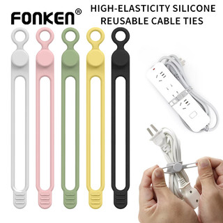 Fonken Dây Cáp Silicon Dây Sắp Xếp Cho Bundling Tai Nghe Sạc Điện Thoại Dây Máy Tính Có Thể Tái Sử Dụng Dây Buộc Dây Cuộn