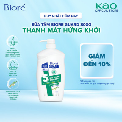 Sữa Tắm Sạch Sâu Kháng Khuẩn Thanh Mát Hứng Khởi Biore Guard 800g