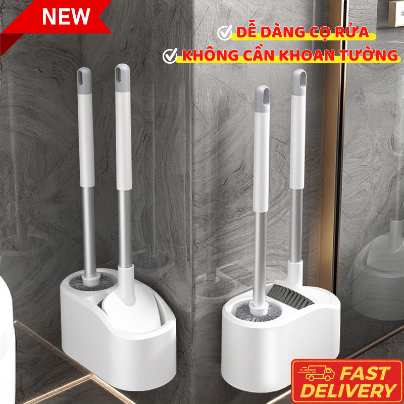 Chổi Cọ Toilet LILY'S DECOR Kèm Hộp Đựng Gọn Gàng Tay Cầm Chắc Chắn Làm Sạch Nhanh Chóng