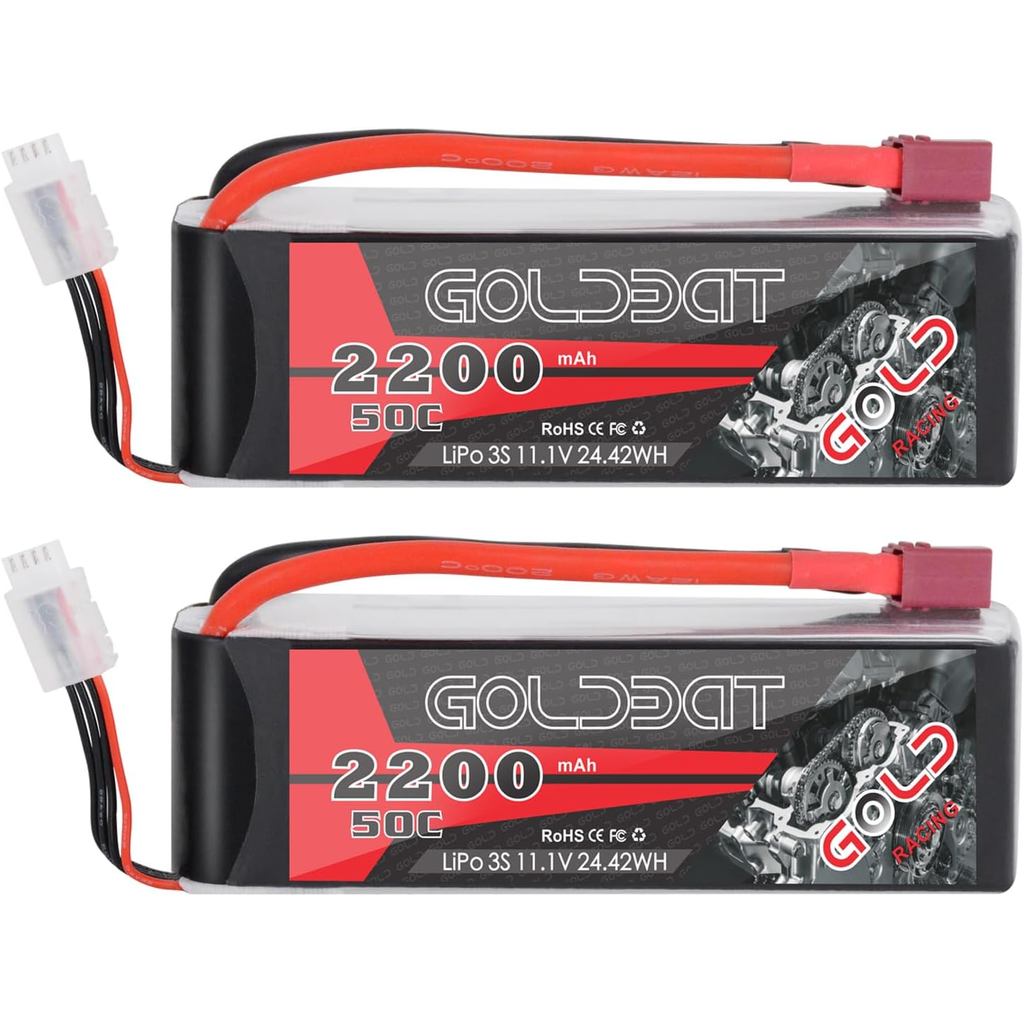 GOLDBAT 11.1V 2200mAh 3S 50C Lipo Pin cho RC Evader BX Xe tải Truggy Máy bay (2 Gói)