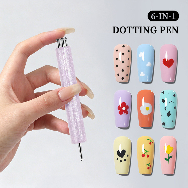 【Local】Đa Năng 5 Cánh Hoa Móng Tay Chấm Bút Móng Tay Nghệ Thuật Acrylic Hoa Móng Tay Kim Cương Giả Bút Đá Cẩm Thạch Vẽ Tranh Bút Dụng Cụ
