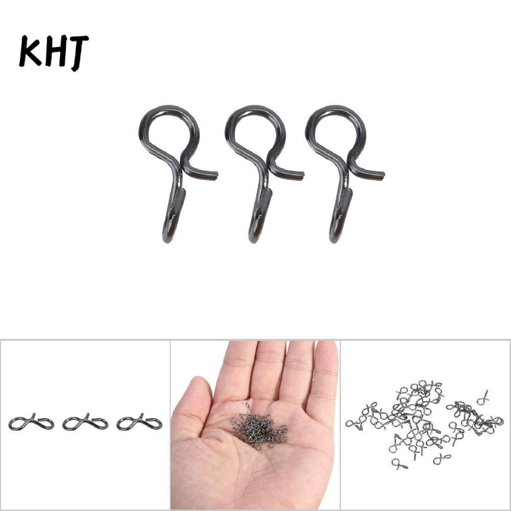 KHJ 300 CÁI Câu Cá Thay Đổi Nhanh Snap, Thép Không Gỉ Đen Bay Câu Cá Snap, Di Động 3 Kích Cỡ Nhẹ Đa 