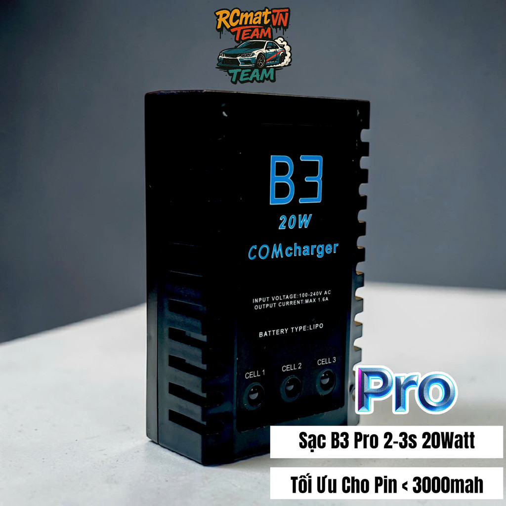 Sạc Lipo B3 Pro 20Watt 2-3S Chuyên Sạc Các Dòng Pin Lipo Dưới 3000mah