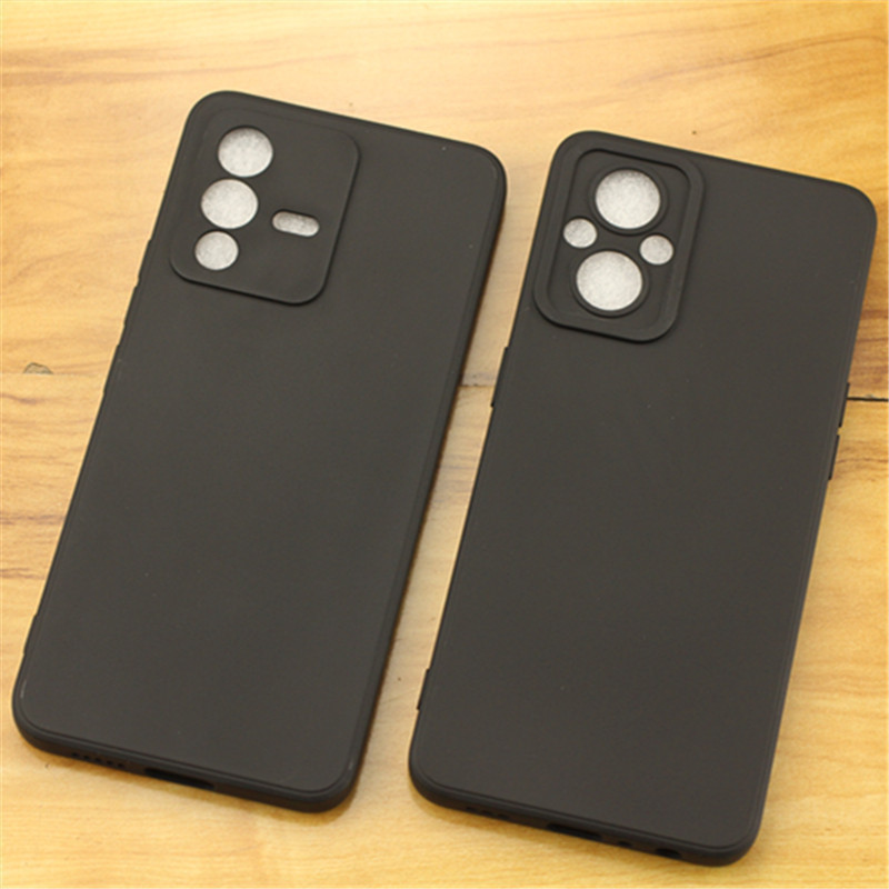 OPPO A96 A56 A36 A55 A72 A53 A93S realme realme 12pro 12X V13 V11 Ốp Điện Thoại Màu Đen Mờ Cạnh Thẳn