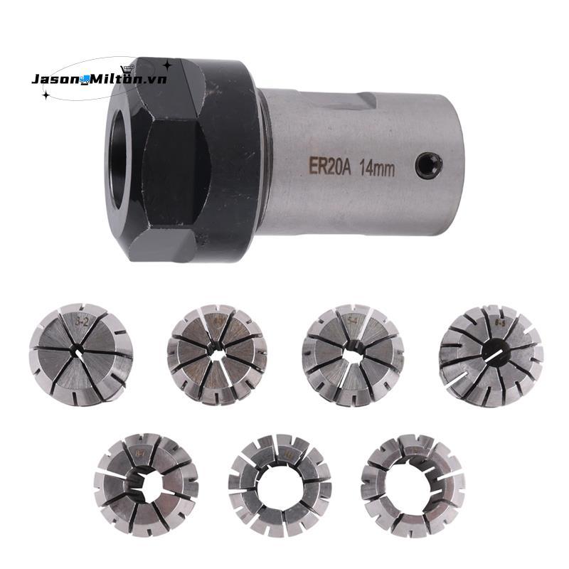 1 Bộ C25 ER20 14mm + 7 Cái 3 -12mm Collet Chuck Động Cơ Trục Nối Dài Thanh Trục Trục Trục Trục Colle