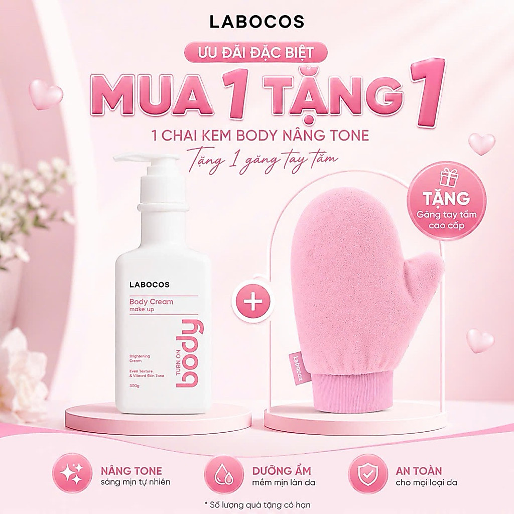B25_BODY CREAM MAKE UP NÂNG TONE LABOCOS 150g - Turn On Body Brightening Cream