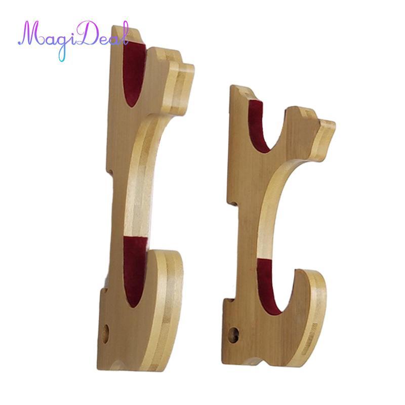 MagiDeal 2 Miếng Thanh Kiếm Hiển Thị Đứng Treo Tường Thanh Kiếm Tre Đa Năng Nhung Đệm Móc Thích Hợp 
