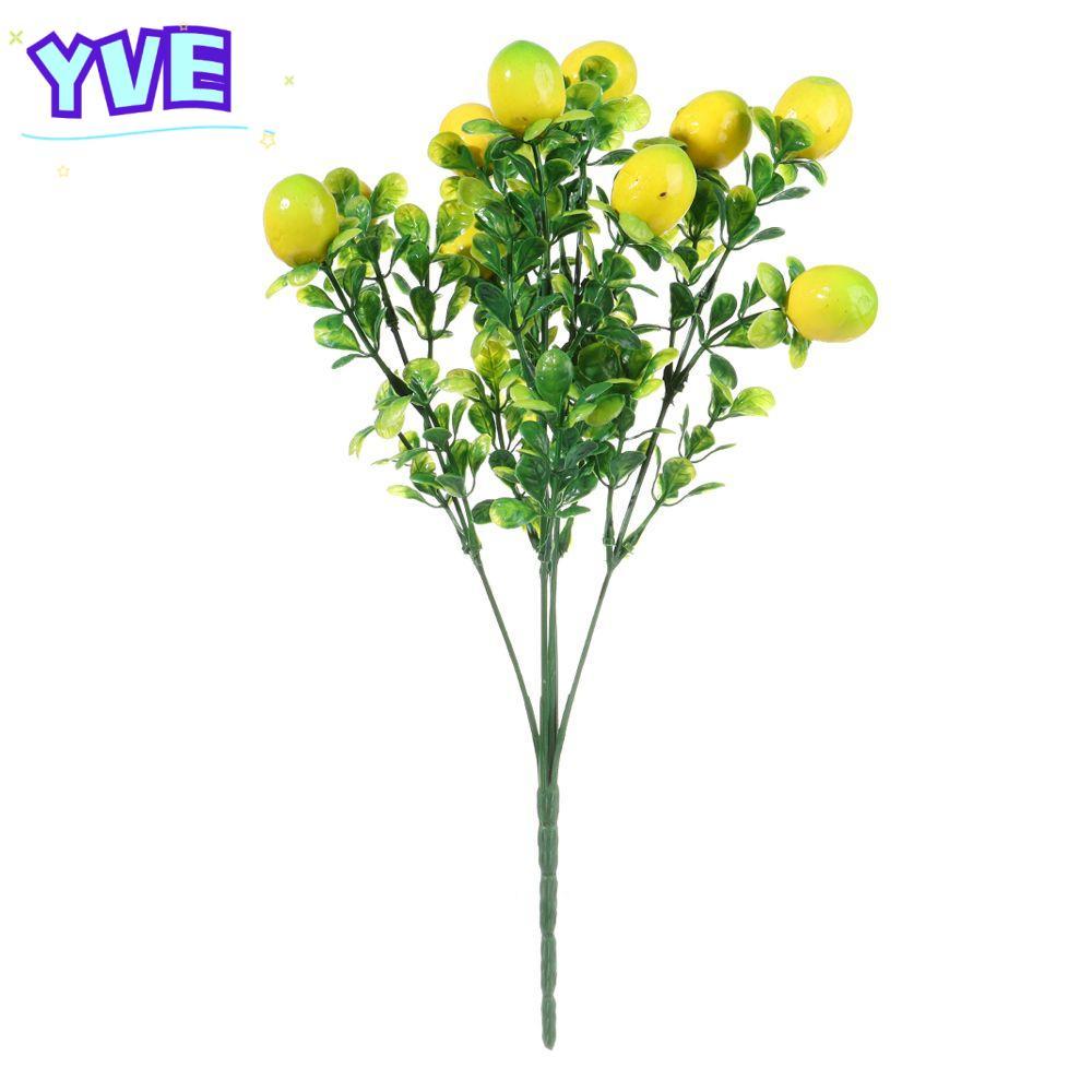 YVE Lemon Branch Table Centerpiece Farmhouse Lemon Tree Greenery Trang trí cho gia đình có lá xanh