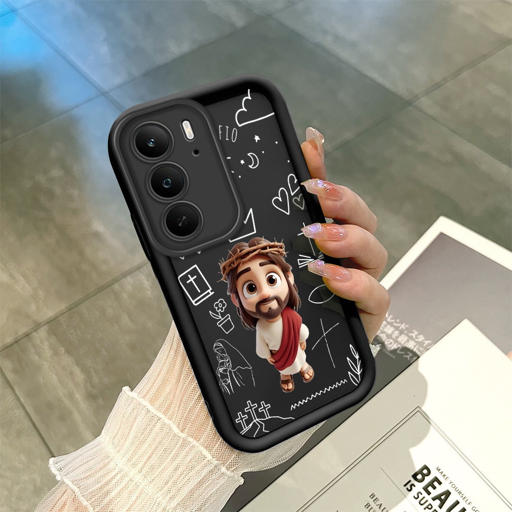 Thích hợp cho Realme C75 C75X 4G Vỏ điện thoại silicon màu đen TY6128