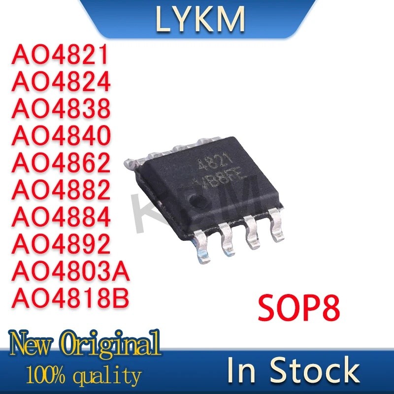 5 CÁI AO4821 AO4824 AO4838 AO4840 AO4862 AO4882 AO4884 AO4892 AO4803A AO4818B SOP8 Chip Còn Hàng Bán