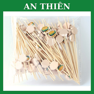 100 Cây Xiên Tre 12CM Trang Trí Đồ Uống, Bánh, Trái Cây, BBQ