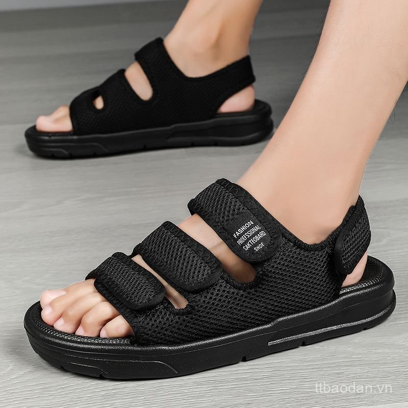 Phong Cách Mới Mùa Hè Nhẹ Nam Dép Lưới Thoáng Khí Giày Đi Biển Lái Xe Chống Trơn Trượt Giày Sandal N