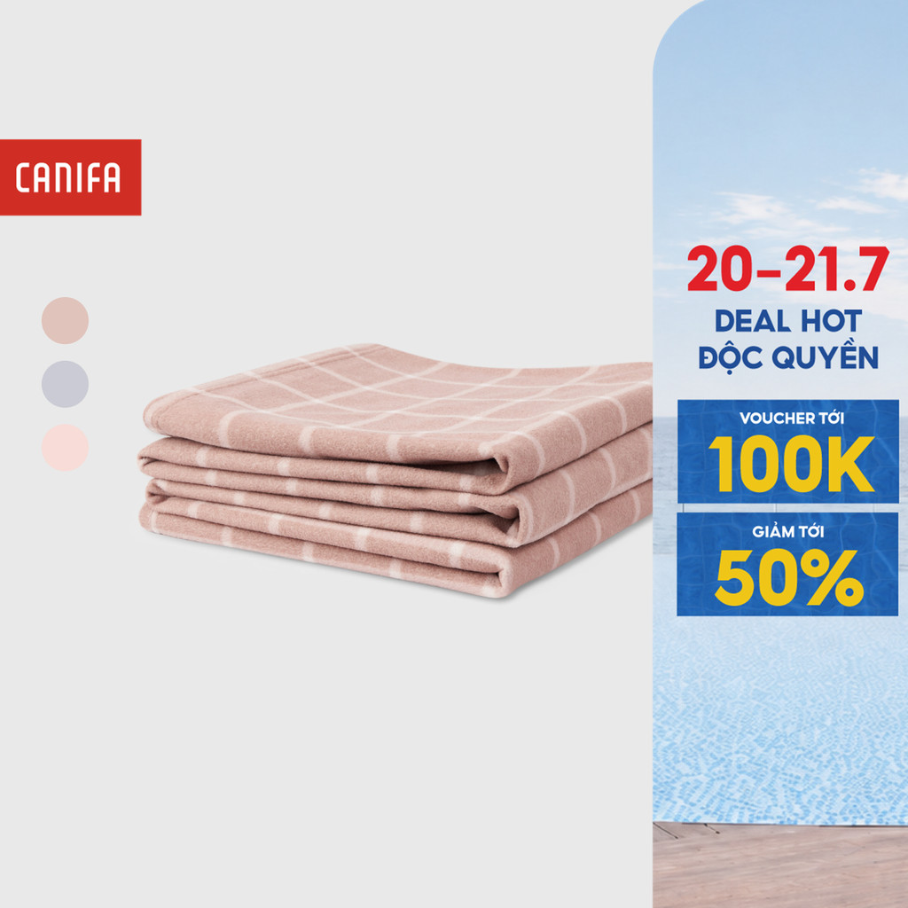 Chăn nỉ cá nhân 1m2x1m9 họa tiết caro CANIFA 9HE25A002