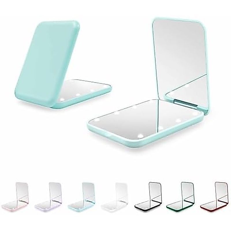 Kakuje Compact Mirror, 1X/3X Magnification LED Pocket Mirror with Nternal BIattery, Mini Mirror for 