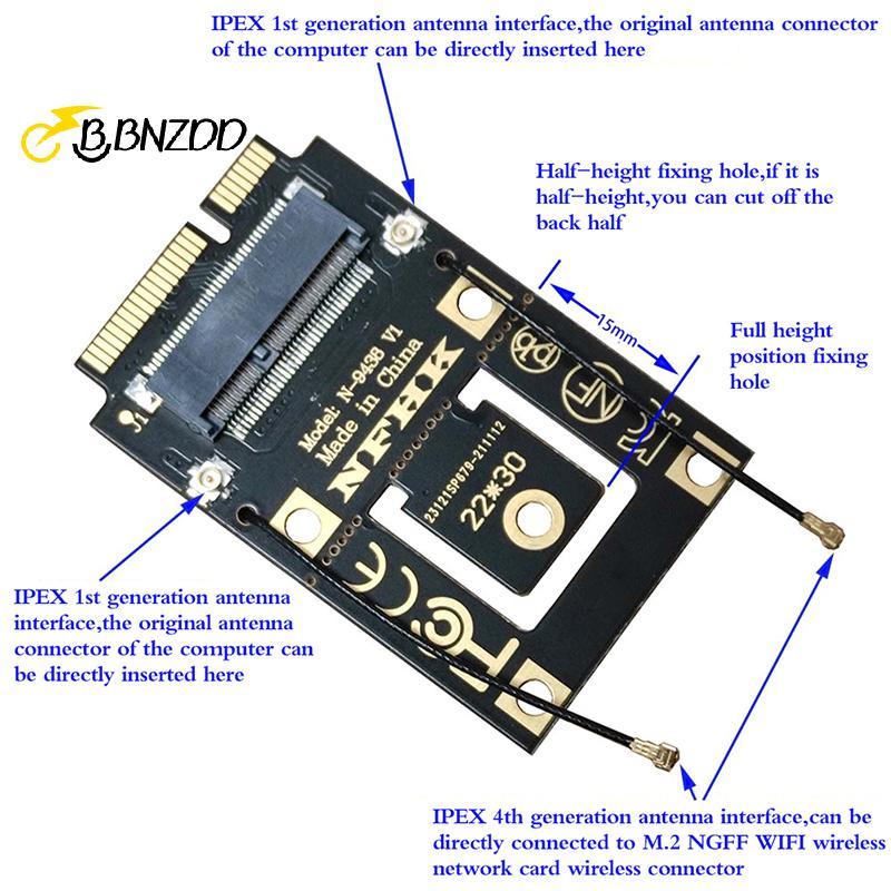 [BBNZDD] Bộ chuyển đổi M.2 NGFF sang Mini PCI-E (PCIe + USB) cho M.2 Wifi Wlan BVAH