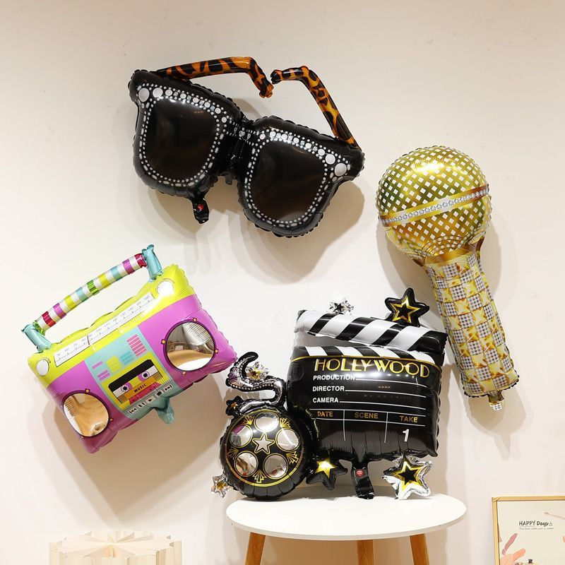 Vintage Camera12y Party Props New Products Balloon Photo Microphone Film Skates Aluminum Props Outdo