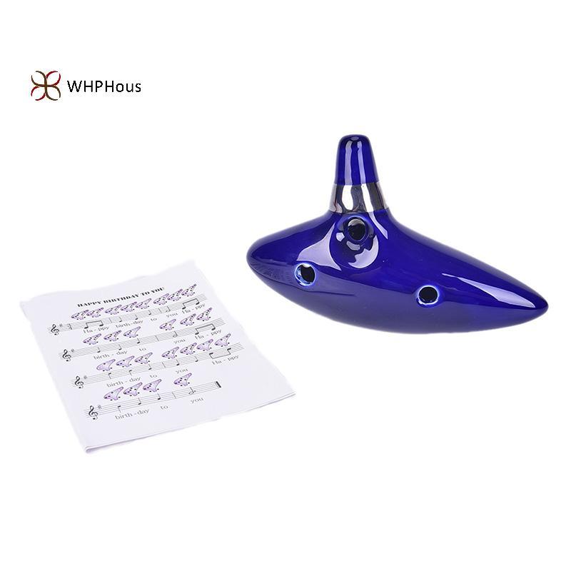< WHPHous-t > 12 lỗ Ocarina Ceramic Alto C của Ocarina Flute Blue Ocarina Nhạc cụ Ocarina Đẹp
