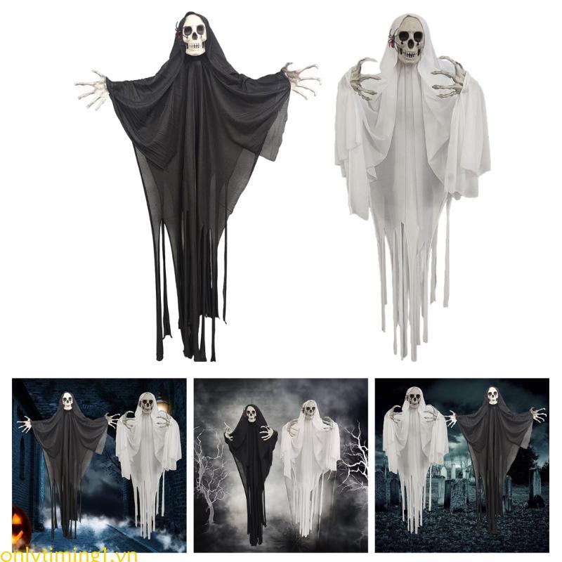 Onlytiming1 Halloween đáng sợ Đầu lâu Trang trí trang trí Awful Trang trí trong nhà và ngoài trời