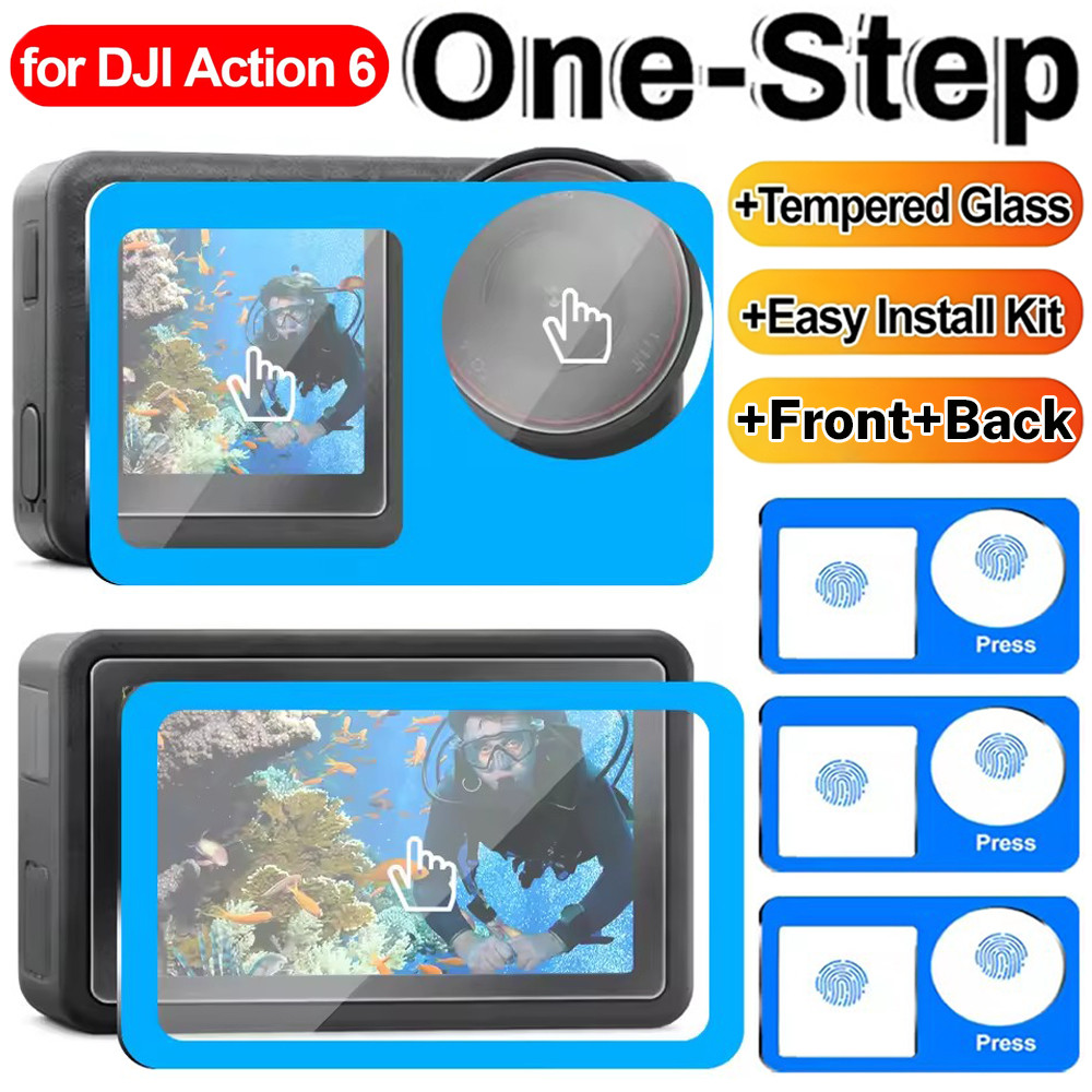 1-2 Bộ Dành Cho DJI Osmo Action 6 5 Pro 4 3 Bảo Vệ Màn Hình LCD Camera HD Kính Cho DJI Osmo Action6 