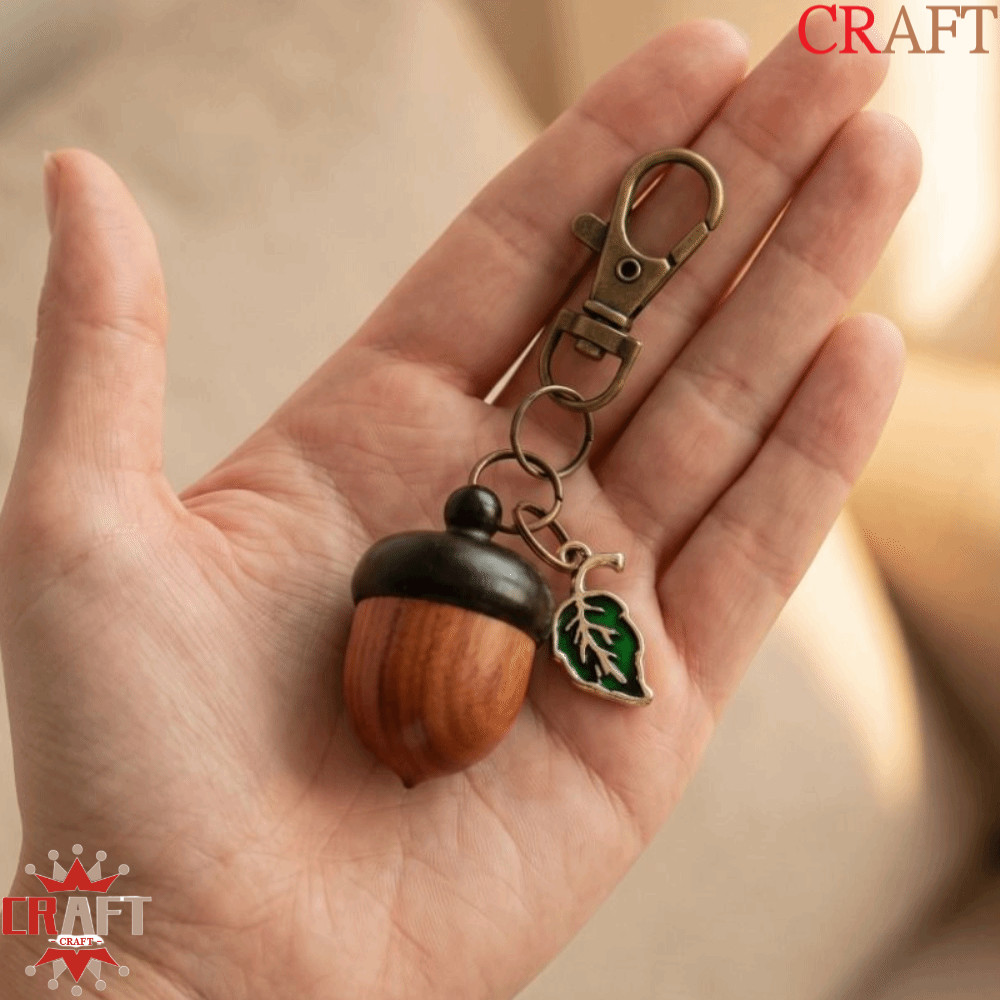 CRAFT Acorn Twist Mở Móc Khóa, Mô Phỏng Acorn Twist Mở Acorn Móc Khóa, Thời Trang Nhẹ Vật Dụng Nhỏ B