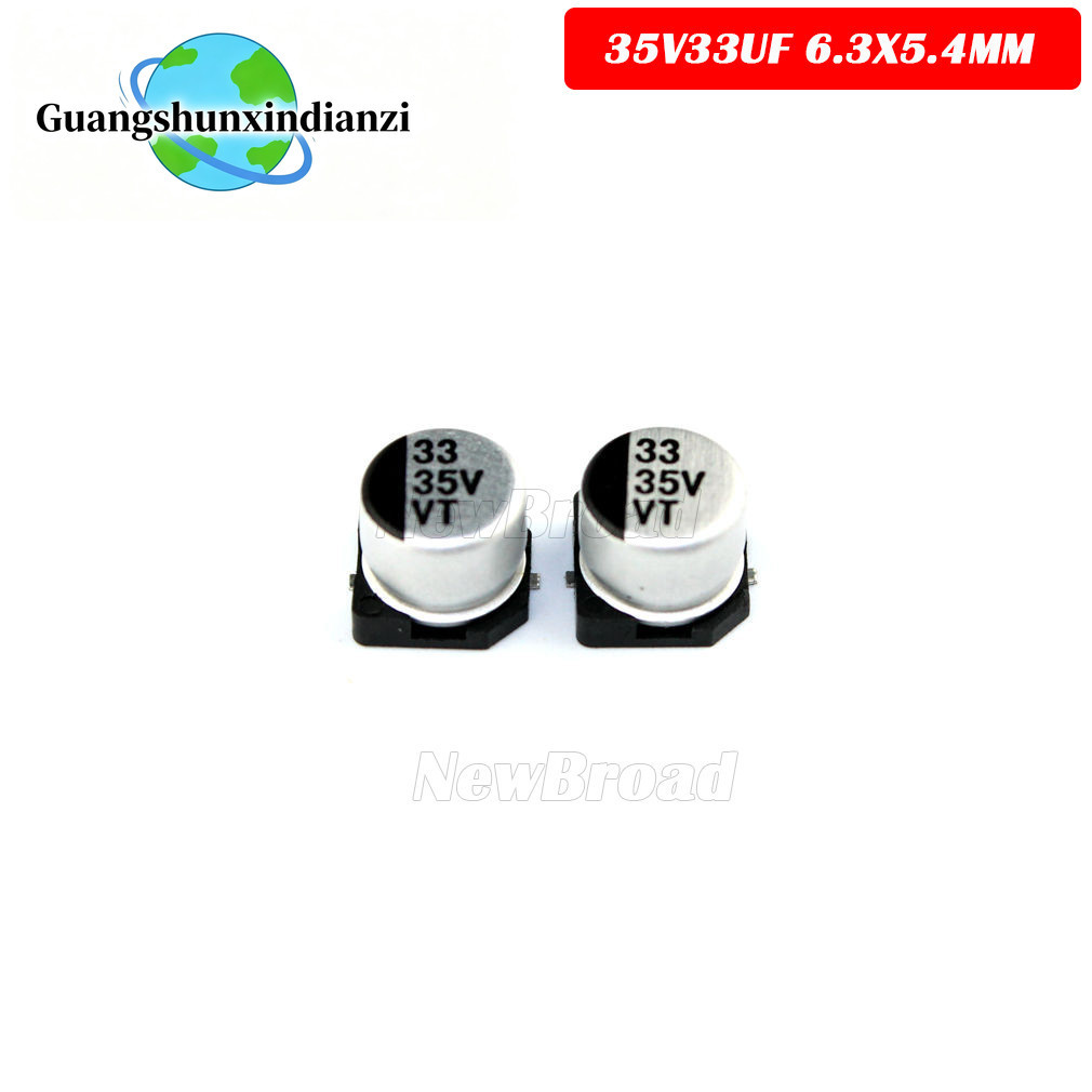 10 Chiếc Tụ Điện Phân Nhôm SMD 35V33UF 6.3 * 5.4MM 33UF35V 35V 33UF