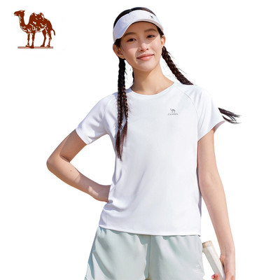 Áo thun tập luyện nhẹ khô nhanh dành cho nữ CAMEL CROWN, Áo thun ngắn tay thoáng khí mát mẻ