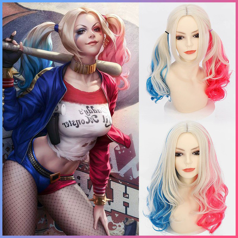 Biệt đội cảm tử sóng lớn giả cos Harley Quinn Tập trung dài Halloween Harley Quinn Show Party