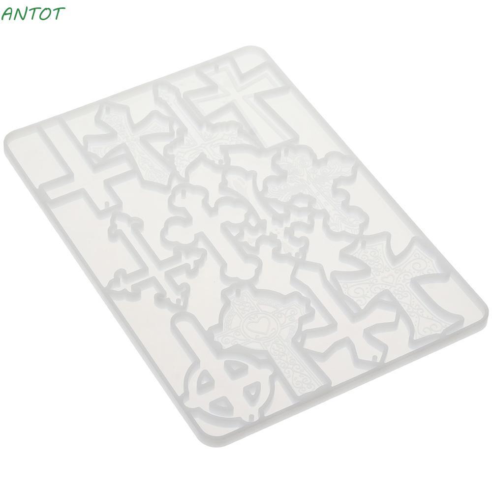 ANTOT Cross Resin Molds, 22,4 * 15,7cm Trắng 12 Khoang Khuôn Chữ Thập, Khuôn Silicon Cho Nhựa Silico