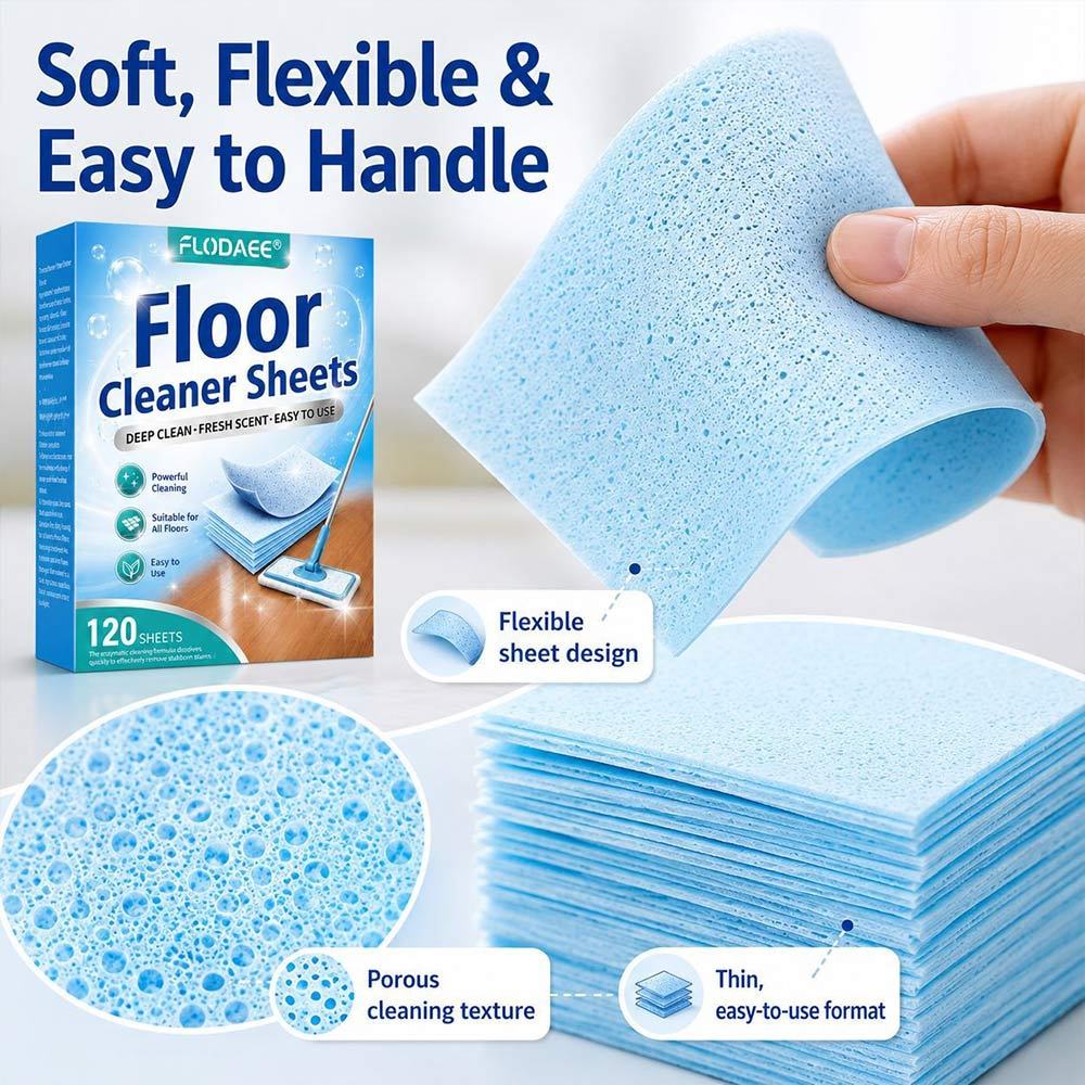 FLODAEE 120 Sheets Floor Cleaner Sheets Fresh Scent Effective Cleaning For Different Household Floor