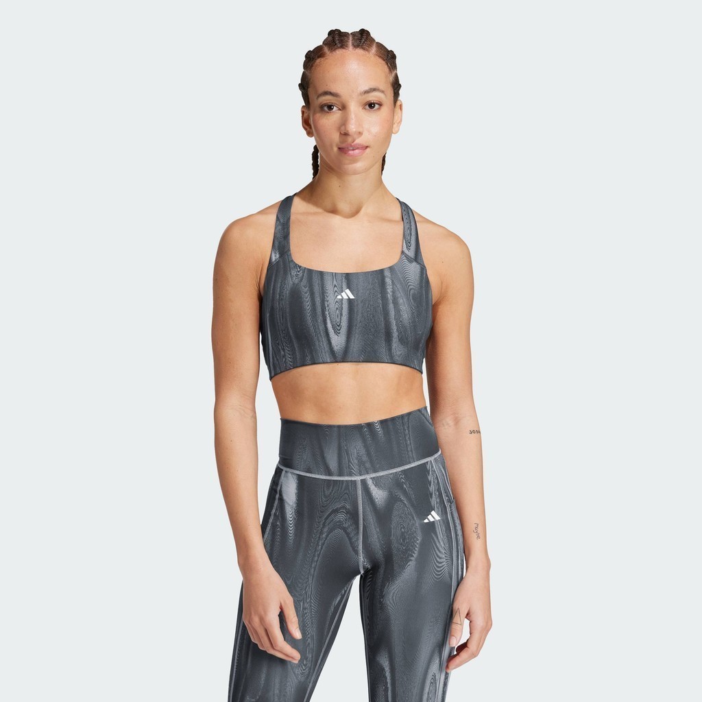 adidas Gym & Training PrimeLiftimpact Training Medium Support 3 Stripes Bra Women Grey IW9961
