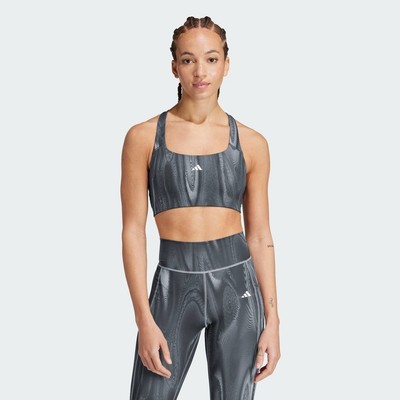 adidas Gym & Training PrimeLiftimpact Training Medium Support 3 Stripes Bra Women Grey IW9961