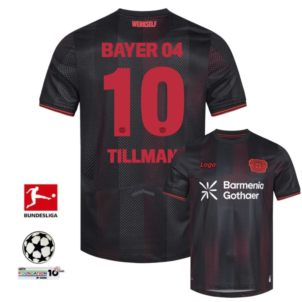 Áo thun nam tay ngắn Bayer Leverkusen 2025 / 26 Phiên bản dành cho người hâm mộ Áo thun bóng đá tay 