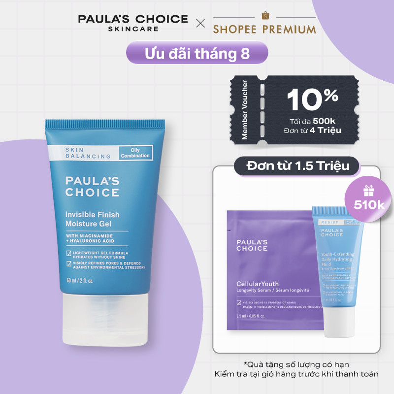 Kem dưỡng ẩm dạng gel kiểm soát dầu thừa Paula's Choice Skin Balancing Invisible Finish Moisture Gel