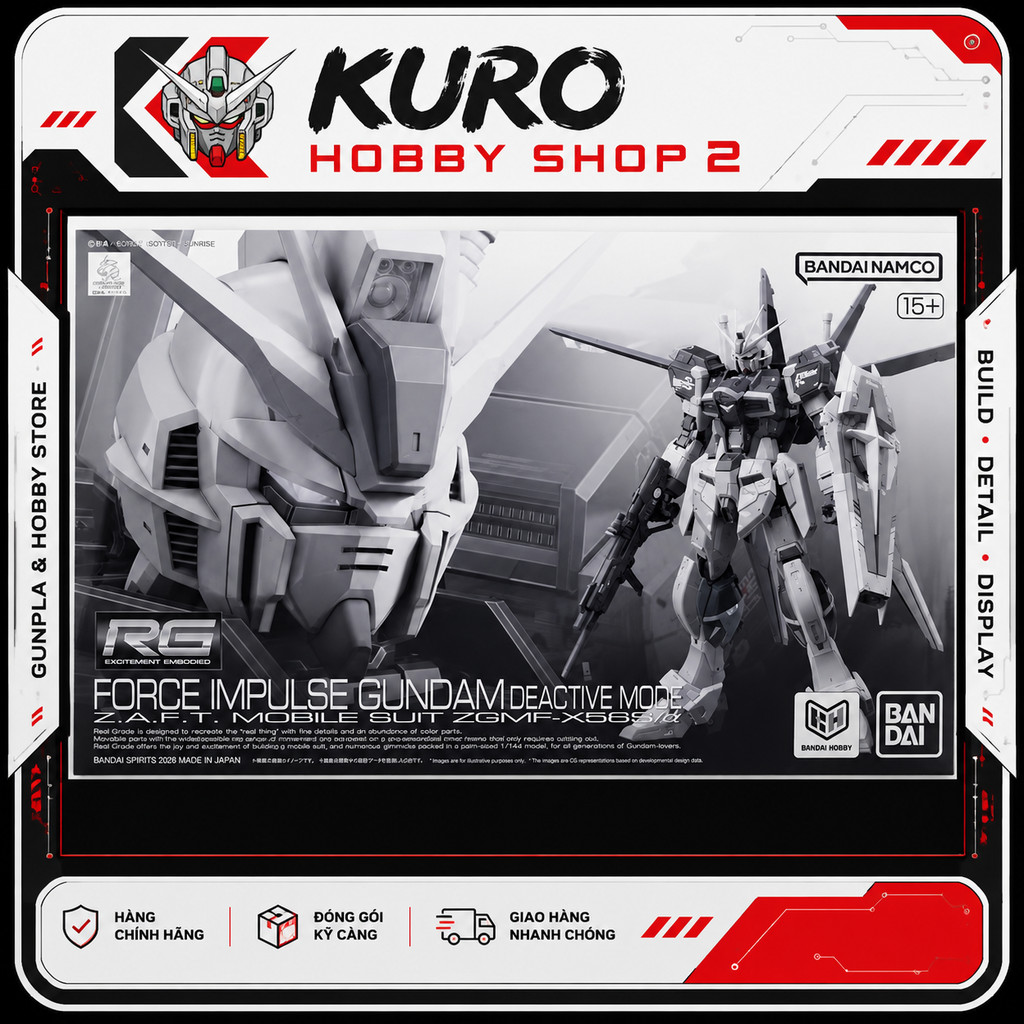 [P-Bandai] RG 1/144 Force Impulse Gundam [Deactive Mode] - Mô Hình Lắp Ráp Bandai