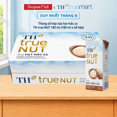 [LIVESTREAM] Thùng 48 hộp sữa hạt mắc ca TH true NUT 180 ml (180 ml x 48)