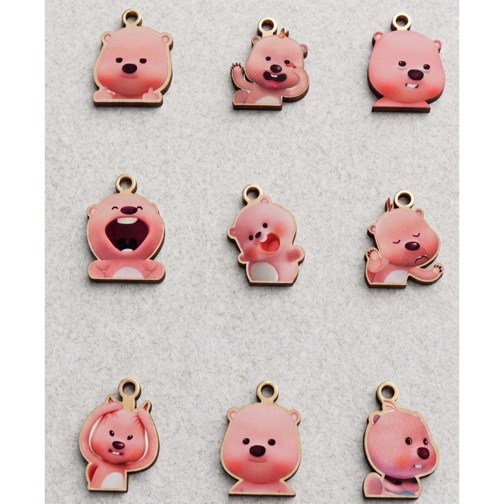 (MẪU A57) Móc khoá meme dễ thường hình Loopy, gấu hồng meme cợt nhả