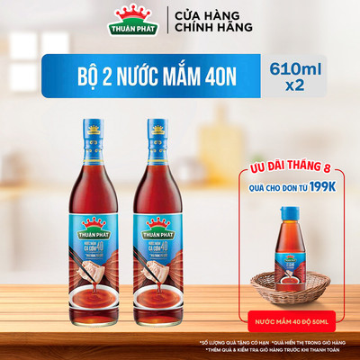 Combo Nước mắm cá cơm Thuận Phát 40 độ đạm 610ml - Từ nước cốt nhĩ cá cơm Phú Quốc