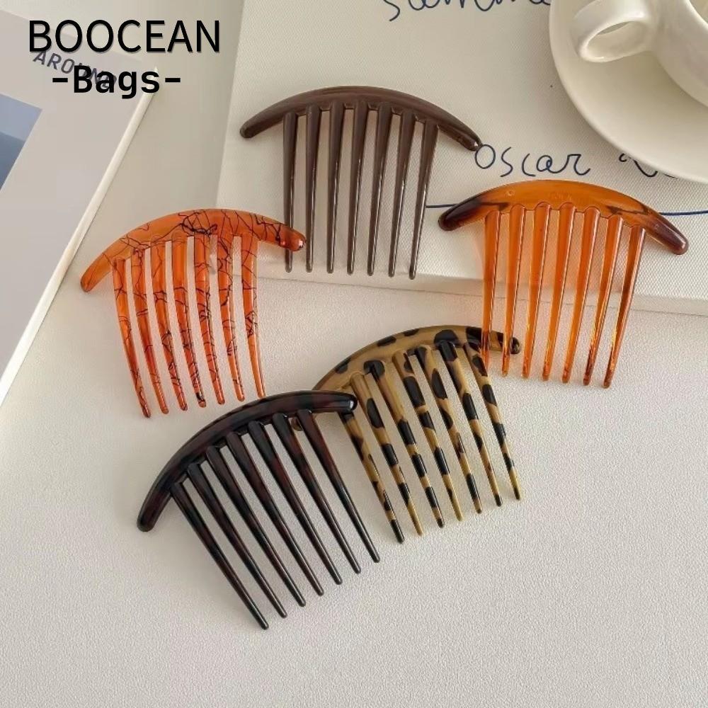 Lược chải tóc vỡ BOOCEAN, Lược chèn chống trượt chống mài mòn tóc, Retro 7 răng đầu lưng cao cấp Bón