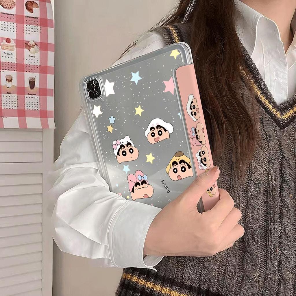 Ốp lưng iPad Y‑fold họa tiết bé trai hoạt hình sao, vỏ acrylic iPad Pro 11, Air 7/6