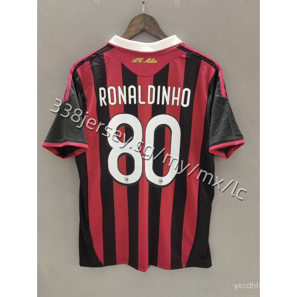 Camiseta de fútbol retro del AC Milan de Ronaldinho Inzaghi 09-10 XSCU vĩ đại