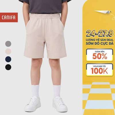 Quần short bé trai CANIFA cạp chun basic chất liệu thoáng mát 2BS26S010