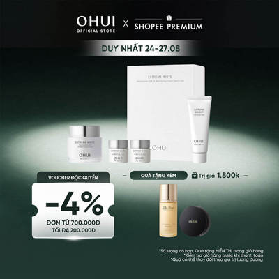 [OHUI Official] Bộ 4 món kem dưỡng sáng chuyên sâu Niacinamide 10% OHUI Extreme White TX MelaToning Cream Set 112ml