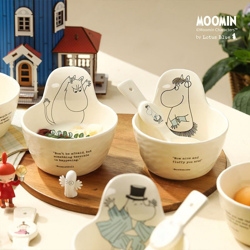 Bán chạy moo min Moomin Bát Moomin Moomin Moomin Tay cầm Bát sữa chua có giá trị cao Bát trái cây dễ