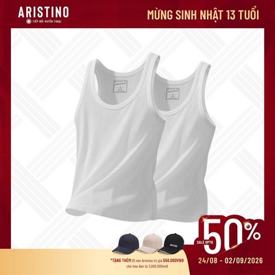 [Combo 2] ARISTINO Áo Ba Lỗ Tanktop Nam Basic ATT001EXP02 100% Cotton Mềm Mại Thoáng Khí Thấm Hút Mồ Hôi