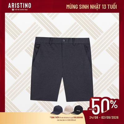 Quần short nam ARISTINO dáng Regular fit suông nhẹ, thiết kế khỏe khoắn, nam tính - ASO008S3